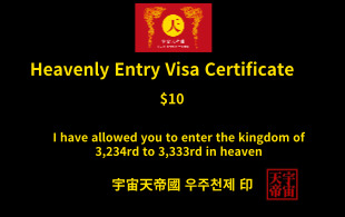 천상 입국 비자 증명서
