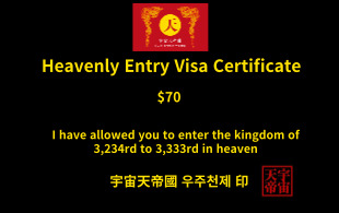 천상 입국 비자 증명서