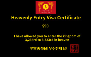 천상 입국 비자 증명서