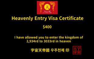 천상 입국 비자 증명서