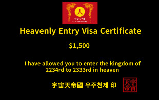 천상 입국 비자 증명서