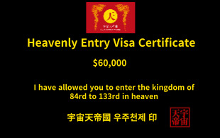 천상 입국 비자 증명서
